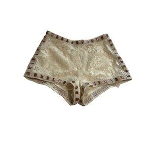 For Love And Lemons Cream Lace Shorts